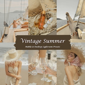 10 Vintage Sommer Film Lightroom Presets, Sommer Presets, Film Presets, Strand Presets, Körnige Presets, Mobile & Desktop Presets, Instagram Presets