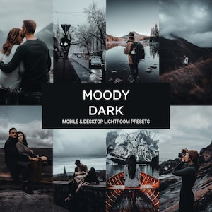 10 Moody Dark Mobile & Desktop Lightroom Presets,Cinematic Dark Presets,Moody Presets,Dark Presets,Travel Presets,Blogger Lightroom Presets