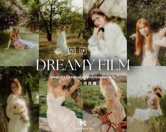 15 DREAMY FILM Lightroom Presets, Mobile & Desktop Presets, Glow Aesthetic Presets, Film Presets, Grainy, Vintage, Analog, Retro Presets