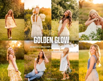 15 GOLDEN & GLOW Lightroom Presets, Golden Hour Presets, Warm, Family, Outdoor Presets, Sunset Presets, Mobile Presets