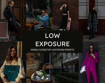 10 Low Exposure Mobile & Desktop Lightroom Presets,Dark Aesthetic Lightroom Presets,Dark Feed Presets,Instagram Presets,Influencer Presets