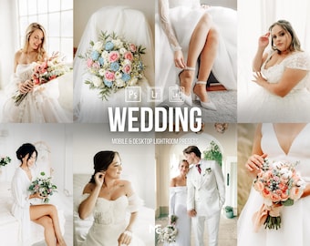 10 HOCHZEIT Lightroom Presets, helle luftige Hochzeitspresets, Elopement Presets, Paar Presets, Elegante Hochzeit Presets, Mobile Desktop Presets
