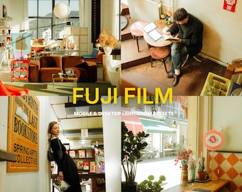 10 op Fuji-film geïnspireerde lightroom-presets, esthetisch filmfilter, vintage digitale camera-lookfilter, vintage, warme, korrelige filmpresets