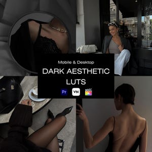 Dark Aesthetic Video Filter For Color Grading,Aesthetic LUTs,Dark LUTs,Premiere Pro LUTs,Da Vinci LUTs,VN LUTs,Final Cut Pro LUTs,Video LUTs