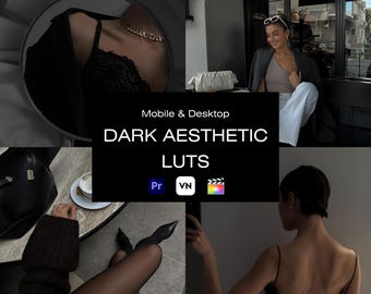 Dark Aesthetic Video Filter For Color Grading,Aesthetic LUTs,Dark LUTs,Premiere Pro LUTs,Da Vinci LUTs,VN LUTs,Final Cut Pro LUTs,Video LUTs