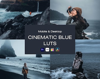 10 Cubic Blue LUTs, Cubic Dark LUTs, Dark LUTs, Premiere Pro, VN LUTs, Da Vinci, Final Cut Pro LUTs, Video Filter, Color Grading