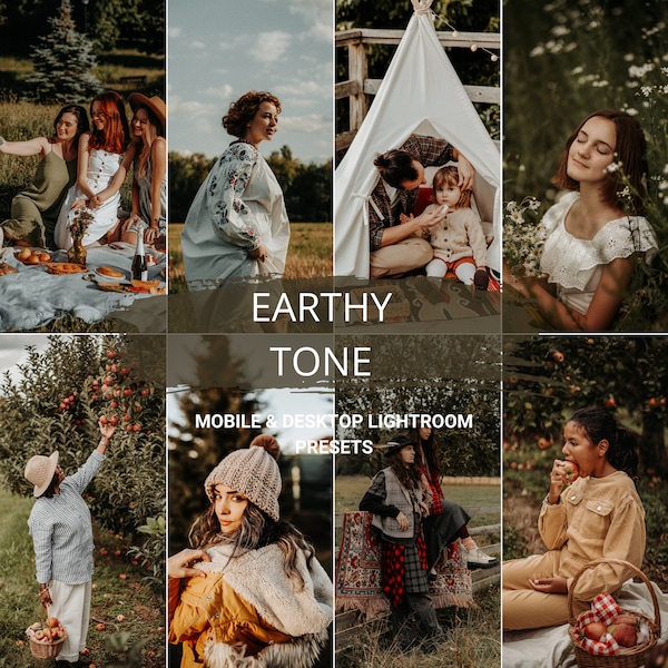 10 Earthy Tones Mobile & Desktop Lightroom Presets,Warm  Tone Presets,Moody Presets,Rich Tone Presets,Travel Presets,Outdoor Presets