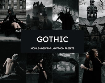10 Gothic Mobile & Desktop Lightroom Presets,Dark Presets,Gothic Filter,Horror Presets,Dark Academia Presets,Instagram Presets,Black Presets