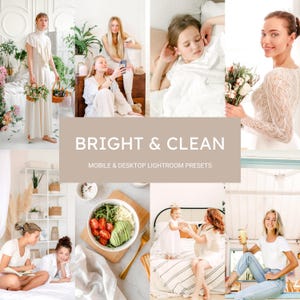 10 Bright & Clean Lightroom Presets,Light Airy Presets,Natural Presets,Bright Presets,Clean Presets,Aesthetic Presets,Instagram Presets