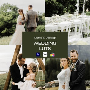 10 Wedding LUTs Color Grading For Mobile & Desktop,After Effect LUts,Da Vinci LUTs,VN LUTs,Cinematic Wedding LUTs,Final Cut ,Video Filters
