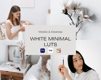 LUT minimales blanches, préréglages d'étalonnage des couleurs vidéo (téléchargement numérique)
