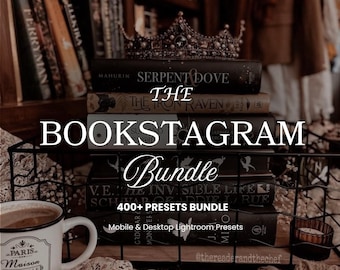 400+ Bookstagram Lightroom Presets Bundle,  Mobile & Desktop , Book Presets, Dark Academia, Clean, Pastel, Caramel, Cozy Bookstagram Presets