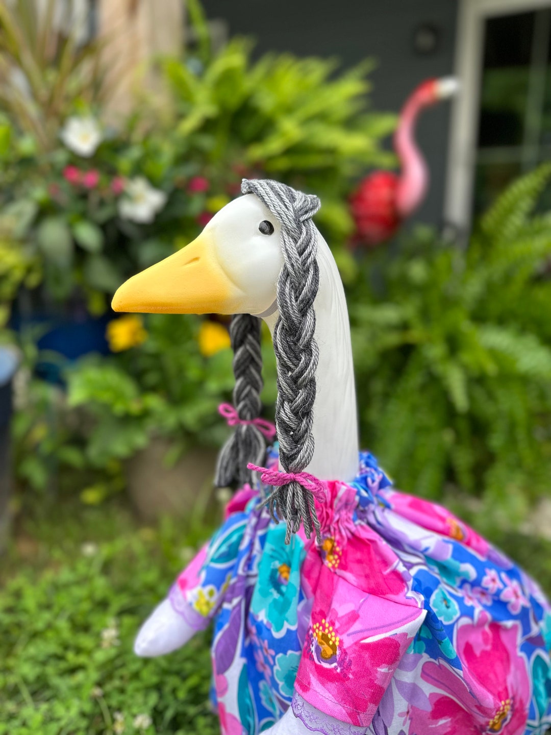 Lawn Porch Goose Pigtail Braided Wig Etsy