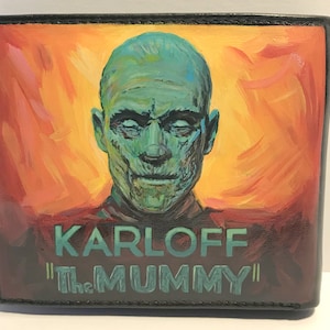 La momia, cartera de cuero pintada a mano