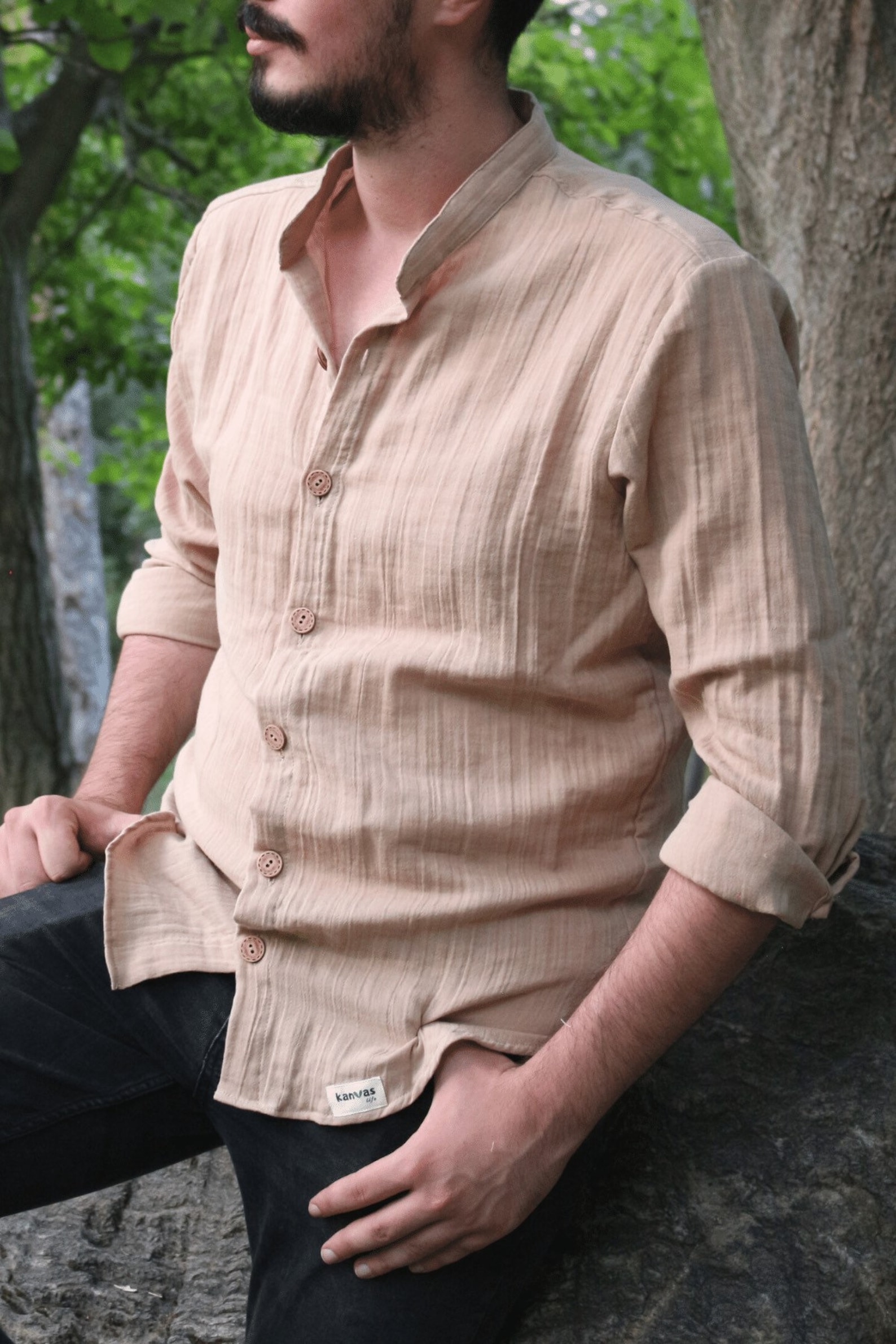 Mens Linen Long Sleeve Shirts 2024,Linen Shirts For Men Long Sleeve Cotton Casual Button Down Collared Beach Summer Solid Plain Shirt With Pocket