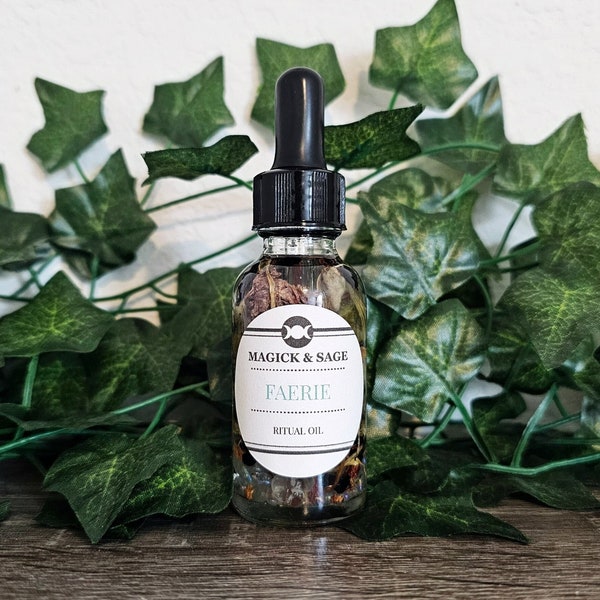 FAERIE Oil - work and connect with Fae - Fay, Fair Folk, Sprites, Pixies, Fairies, Fey - Fairy Magick - Celtic - Ritual Oil & Altar Tools