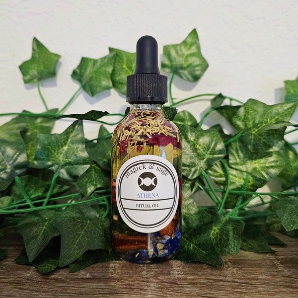 ATHENA Goddess Oil - work and connect with Athena - Goddess of Wisdom and Warfare - Minerva - Greek - Ritual Oil & Altar Tools