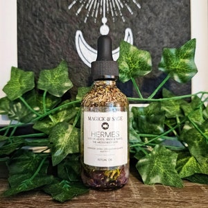 Hermes God Oil - work and connect with Hermes - The Messenger God - God of Herds, Trade, Travel - Greek - Mercury - Ritual Oil & Altar Tools