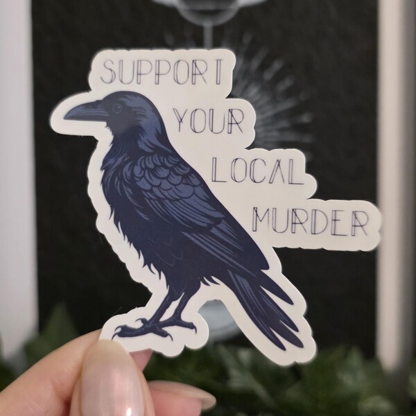 Murder Crow Sticker - Gothic Witch Aesthetic Vinyl Decal