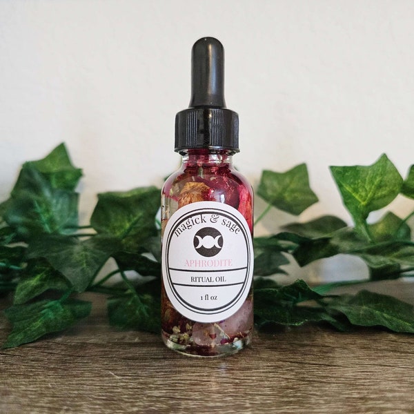 APHRODITE Goddess Oil - work and connect with Aphrodite - Goddess of Love, Beauty, Pleasure - Greek - Venus - Ritual Oil & Altar Tools