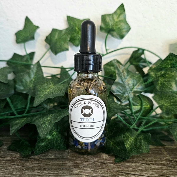 THOTH God Oil - work and connect with Thoth - God of the Moon, Wisdom, Knowledge, Writing, Magic, Art, Judgment - Ritual Oil & Altar Tools