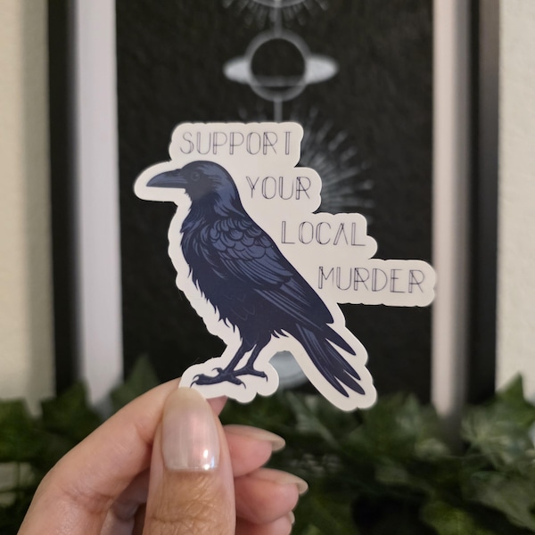 Murder Crow Sticker - Gothic Witch Aesthetic Vinyl Decal