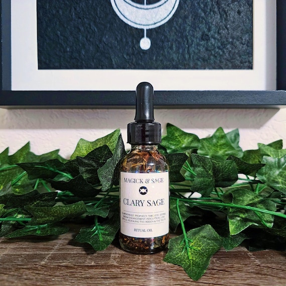 Clary Sage Ritual Oil - Intuition, Wisdom, Divination, Psychic Awareness & Spiritual Insight