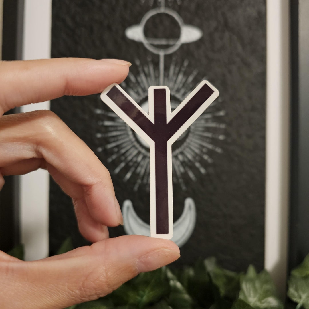 Protective Rune Sticker Algiz Rune Sticker - Norse Protection Symbol Vinyl Decal - Etsy