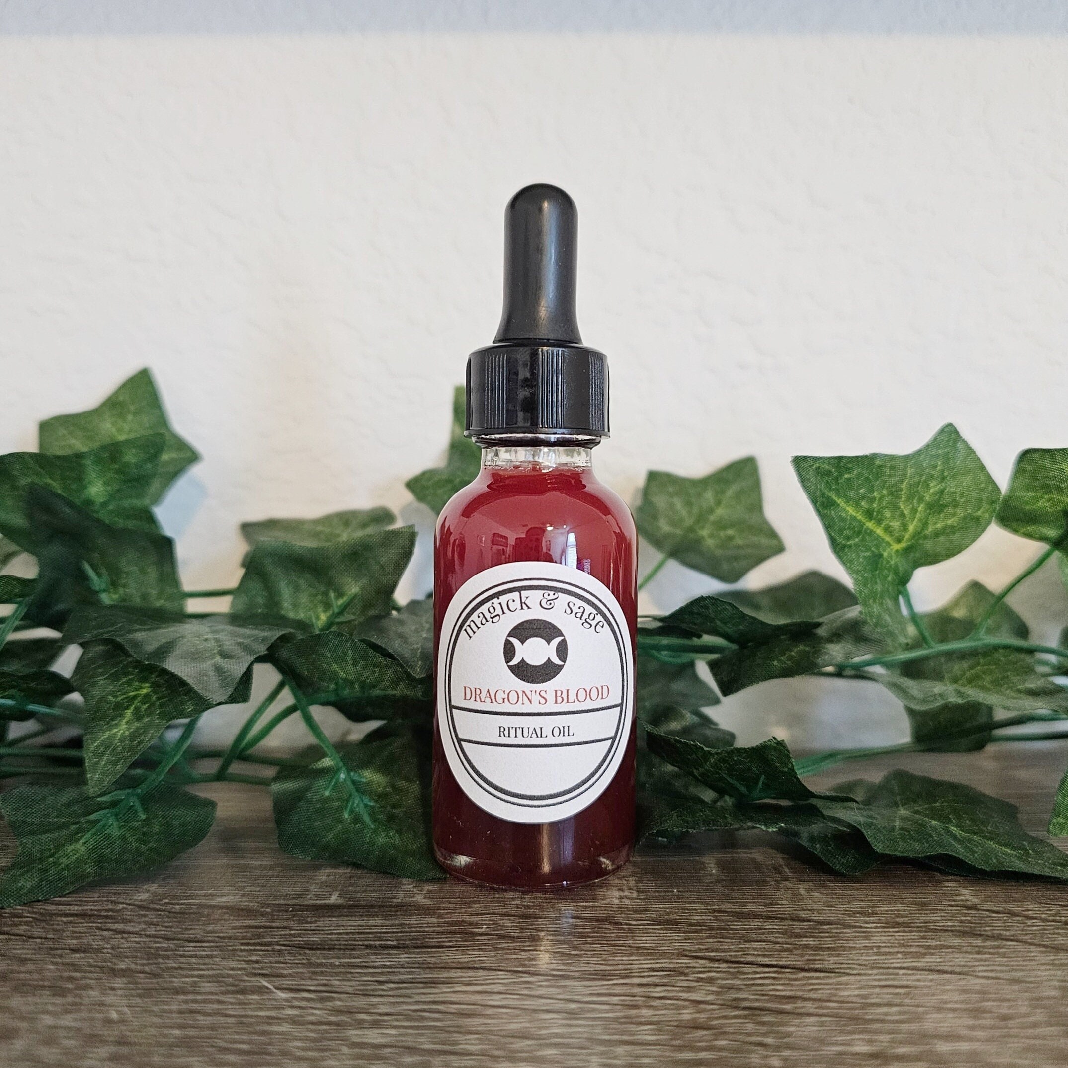  Dragons Blood Oil 1/2 oz, Handmade with Herbs & Essential Oils, Spiritual Purification, Strength, Power Rituals