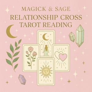 Relatie Cross Tarot Reading - 5-kaarten gespreid, intuïtief en door de geest begeleid lezen in minder dan 48 uur - persoonlijk pdf-document met foto
