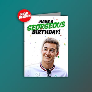 Cartão de aniversário de George Russell - 'Tenha um aniversário maravilhoso!' | Cartão de aniversário de F1 | Cartão de aniversário de Fórmula 1