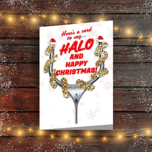 Cartolina di Natale F1 - 'Ecco una cartolina per dire... Halo e Buon Natale!' /Cartolina di Natale di Formula 1