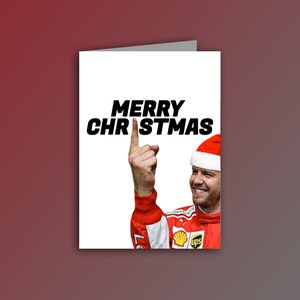 Sebastian Vettel F1 Weihnachtskarte - 'Merry Christmas' | F1 Weihnachtskarte | Formel 1 Weihnachtskarte | Sebastian Vettel Weihnachtskarte