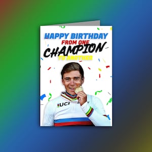 Cartão de aniversário Remco Evenepoel - 'Feliz aniversário de um campeão para outro'