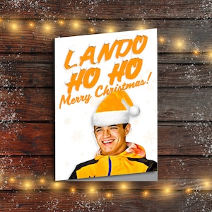 Cartão de Natal Lando Norris | Cartão de Natal F1 | Cartão de Natal Fórmula 1