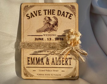 Wooden Save the Date wedding Magnet, Wooden Save the Date, Save the Date , Rustic Wedding Save the Dates with Cards