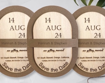 Aimants de faveur de mariage, cercle save the date aimant, aimants de mariage 100 % bois de bouleau, cadeau de mariage rustique