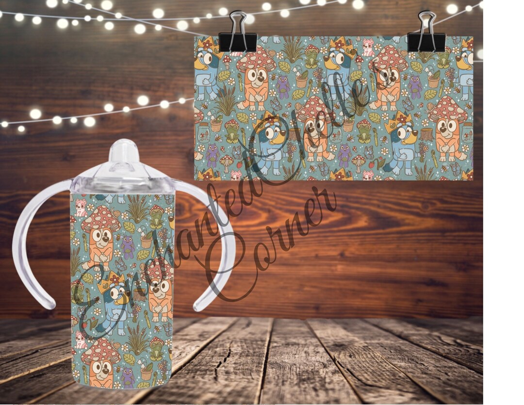 Blue Bluey Cottagecore Sippy Cup Etsy