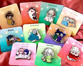 Genshin Sleepy Series Wooden Pins