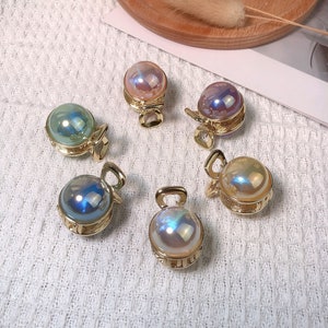 Collection of Tiny Luxe Gold Metal Hair Claw with Faux MABE Pearl, Handmade Hair Accessories, Christmas Gifts For Her UK