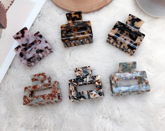 5cm Dark Colour Acetate Hair Claw - Strong Grip, Fashionable Small Claw Clip, Gifts for Her UK