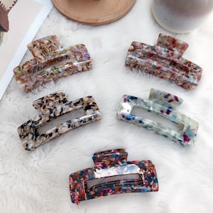 Large 10cm Claw Clip, Colourful Cellulose Acetate Hair Claw Clip for Thick Hair, Hair Accessories, Bridesmaids Gifts , Gift For Her UK