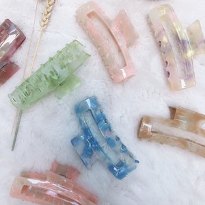 Pinzas extragrandes de 11,5 cm, de acetato, color primaveral y para cabello grueso. Accesorios para el cabello, regalos para ella en el Reino Unido.