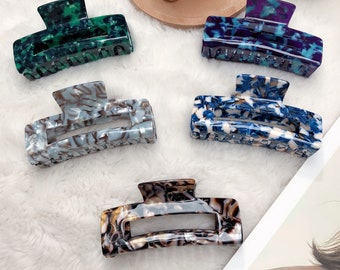 Large 10cm Claw Clips, Dark Colour Cellulose Acetate Hair Claw, Hair Claw Clip for Thick Hair, Hair Accessories Gifts For Her UK