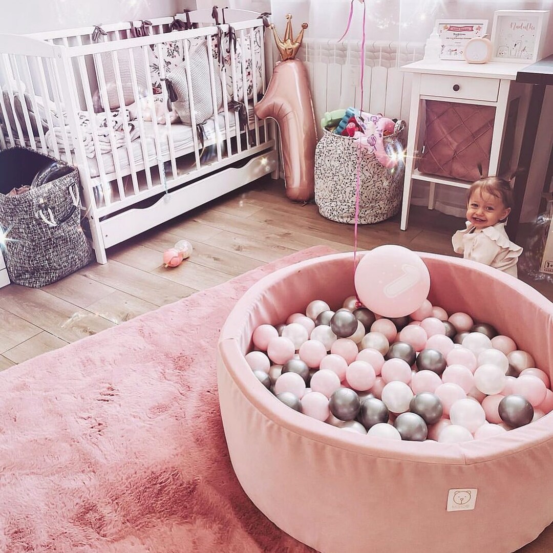 Pink Velvet Luxury Soft Play Ball Pit Ball Pool Kids Baby Etsy UK