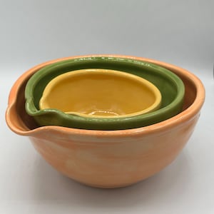 Retro Colorful Nesting Mixing Bowl Set with Spouts