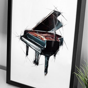 piano wall art, regalo per pianista, pianoforte a coda, stampe per sale musicali, stampa per sala musica, regali pianista, stampa poster pianista, piano art
