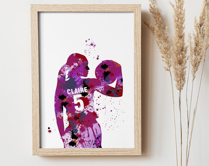 personalised womens basketball print, custom basketball print, personalised sports art, basketball custom art, basketball gift,