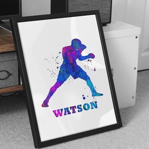 personalised print for boxer, boxer gift print, watercolor boxing print, boxing gifts, boxer wall art, custom boxing print,  smear