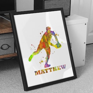 personalised rugby player print, custom rugby  print, personalised rugby art, rugby gift, gift for rugby player  , rugby player custom print